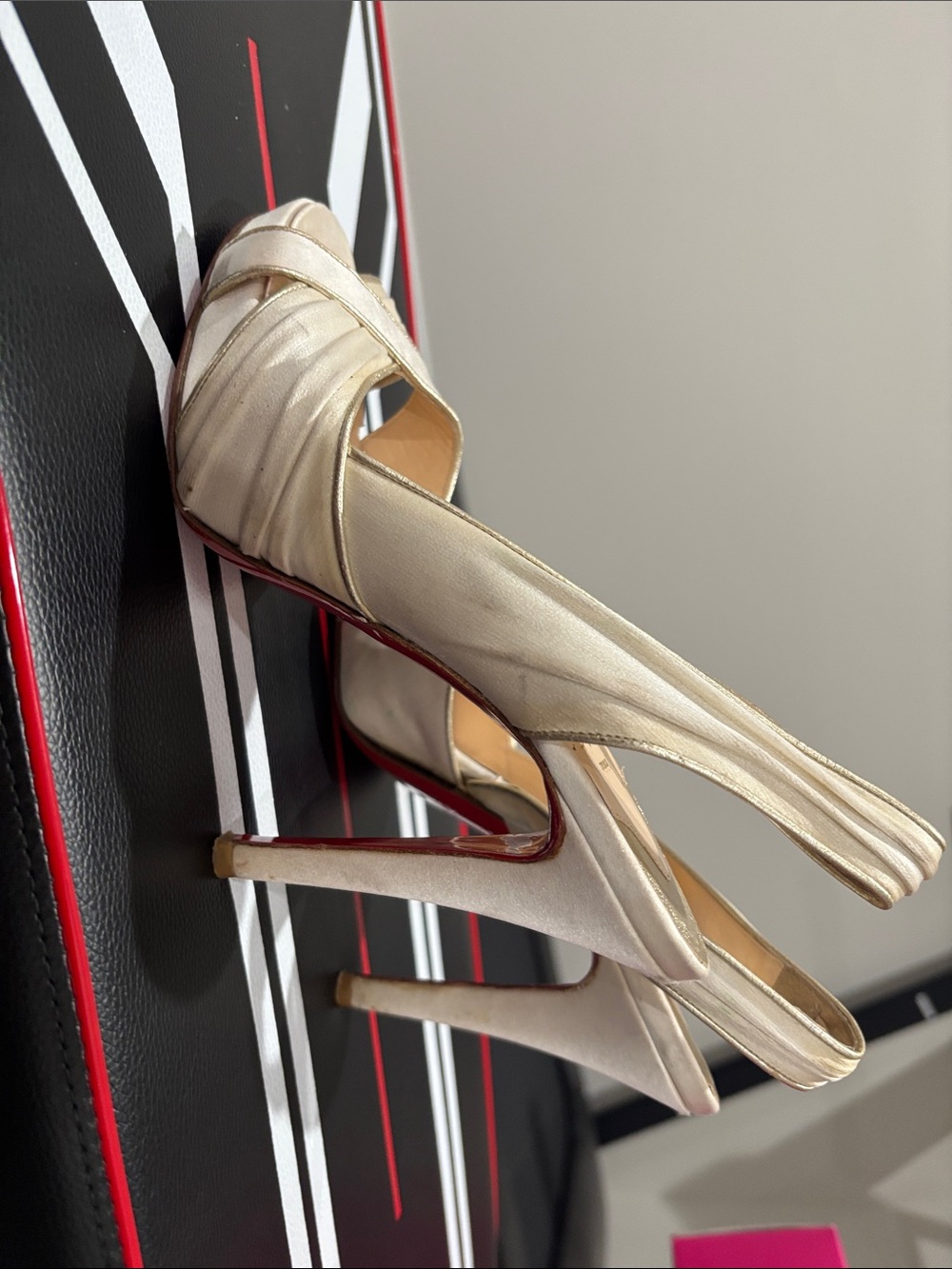 Elegant Cream High Heel Slingback Pumps